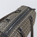 FENDI Zucchino Canvas Boston Bag Navy Silver Auth 203884-6