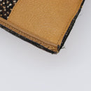 PRADA Hand Bag Leather Tweed Brown Silver Auth 203885A-16