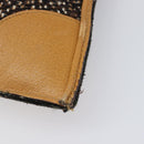 PRADA Hand Bag Leather Tweed Brown Silver Auth 203885A-17