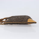 PRADA Hand Bag Leather Tweed Brown Silver Auth 203885A-4