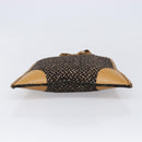 PRADA Hand Bag Leather Tweed Brown Silver Auth 203885A-5
