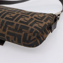 FENDI Zucca Canvas Mamma Baguette Shoulder Bag Black Brown Auth 203886V-16