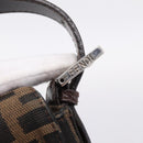 FENDI Zucca Canvas Mamma Baguette Shoulder Bag Black Brown Auth 203886V-18