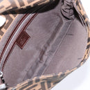 FENDI Zucca Canvas Mamma Baguette Shoulder Bag Black Brown Auth 203886V-10