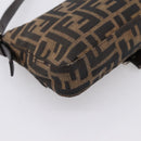 FENDI Zucca Canvas Mamma Baguette Shoulder Bag Black Brown Auth 203887V-17