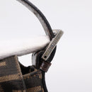 FENDI Zucca Canvas Mamma Baguette Shoulder Bag Black Brown Auth 203887V-18