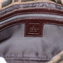 FENDI Zucca Canvas Mamma Baguette Shoulder Bag Black Brown Auth 203887V-20