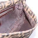 FENDI Zucca Canvas Mamma Baguette Shoulder Bag Black Brown Auth 203887V-21