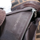 FENDI Zucca Canvas Mamma Baguette Shoulder Bag Black Brown Auth 203887V-11
