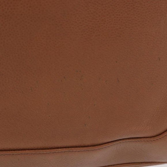 CHANEL Shoulder Bag Caviar Skin Brown Gold CC Auth 203890