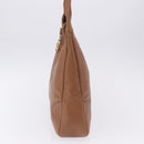 CHANEL Shoulder Bag Caviar Skin Brown Gold CC Auth 203890-7
