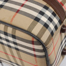 Burberrys Nova Check Boston Bag Canvas Beige Gold Auth 203894V-14