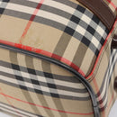 Burberrys Nova Check Boston Bag Canvas Beige Gold Auth 203894V-16