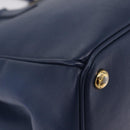 PRADA Galleria Hand Bag Saffiano 2way Blue Gold Auth 203895A-16