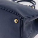 PRADA Galleria Hand Bag Saffiano 2way Blue Gold Auth 203895A-17
