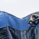 PRADA Galleria Hand Bag Saffiano 2way Blue Gold Auth 203895A-24