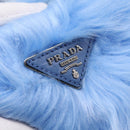 PRADA Clutch Bag Polyester Blue Silver Auth 203896V-17