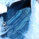 PRADA Clutch Bag Polyester Blue Silver Auth 203896V-11