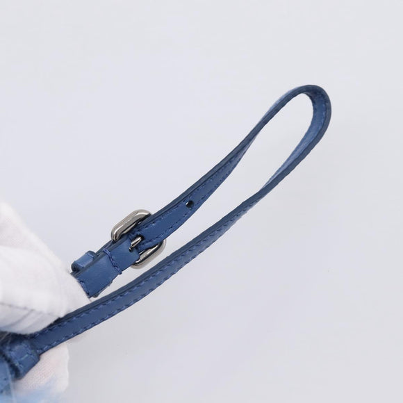 PRADA Clutch Bag Polyester Blue Silver Auth 203896V