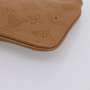 LOUIS VUITTON Mahina Selene PM Pouch Leather Caramel LV Auth 203909V-14