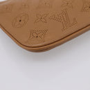 LOUIS VUITTON Mahina Selene PM Pouch Leather Caramel LV Auth 203909V-15
