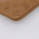 LOUIS VUITTON Mahina Selene PM Pouch Leather Caramel LV Auth 203909V-17