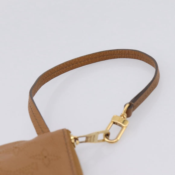 LOUIS VUITTON Mahina Selene PM Pouch Leather Caramel LV Auth 203909V