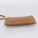 LOUIS VUITTON Mahina Selene PM Pouch Leather Caramel LV Auth 203909V-5