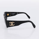CHANEL Matelasse Sunglasses plastic Black CC Auth 203910-6