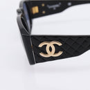 CHANEL Matelasse Sunglasses plastic Black CC Auth 203910-7