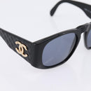 CHANEL Matelasse Sunglasses plastic Black CC Auth 203910-8