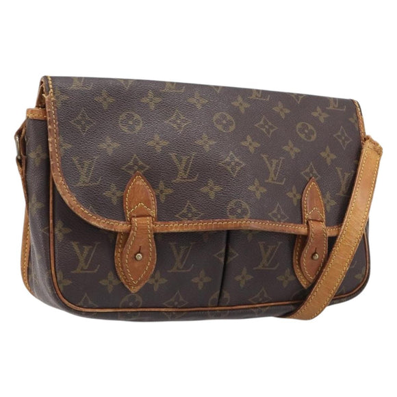 LOUIS VUITTON Monogram Gibeciere MM Shoulder Bag M42247 LV Auth 203922