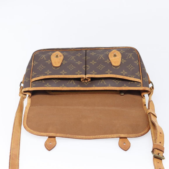 LOUIS VUITTON Monogram Gibeciere MM Shoulder Bag M42247 LV Auth 203922