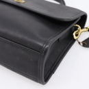 Coach Hand Bag Leather 2way Black Gold Auth 203933-12