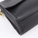 Coach Hand Bag Leather 2way Black Gold Auth 203933-13