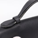 Coach Hand Bag Leather 2way Black Gold Auth 203933-16