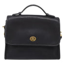 Coach Hand Bag Leather 2way Black Gold Auth 203933-2