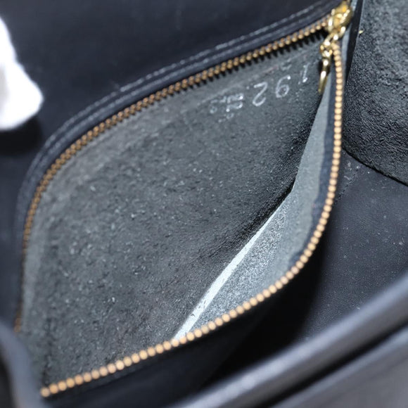 Coach Hand Bag Leather 2way Black Gold Auth 203933