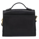 Coach Hand Bag Leather 2way Black Gold Auth 203933-3