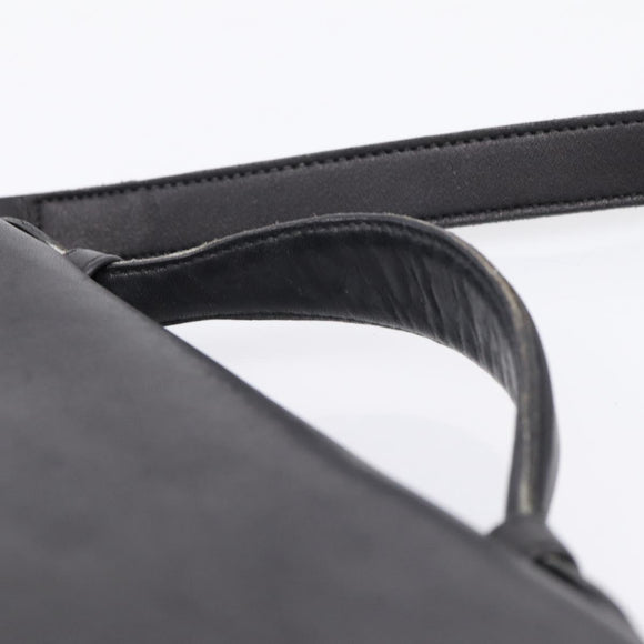 Coach Hand Bag Leather 2way Black Gold Auth 203933