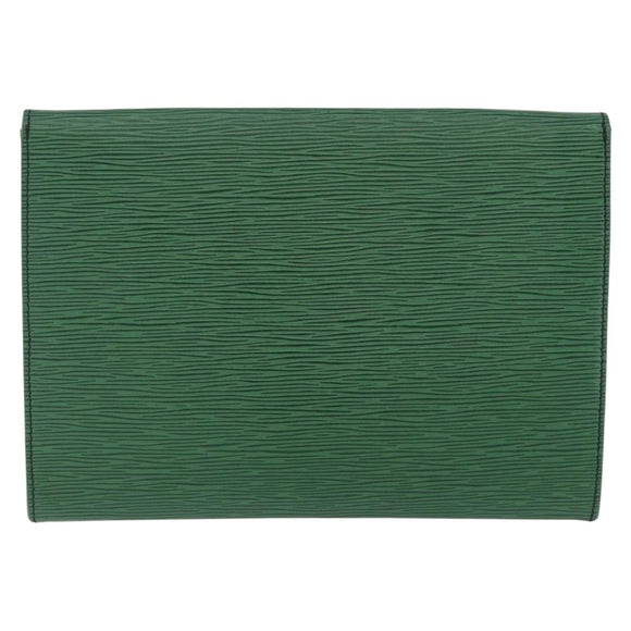LOUIS VUITTON Epi Jena Clutch Bag Green M52724 LV Auth 204030