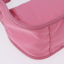 PRADA Hand Bag Nylon Pink Silver Auth 204035V-18