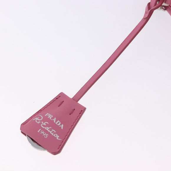 PRADA Hand Bag Nylon Pink Silver Auth 204035V