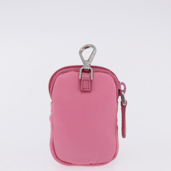 PRADA Hand Bag Nylon Pink Silver Auth 204035V