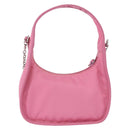 PRADA Hand Bag Nylon Pink Silver Auth 204035V-2