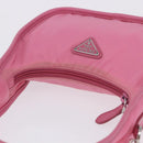 PRADA Hand Bag Nylon Pink Silver Auth 204035V-6