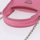 PRADA Hand Bag Nylon Pink Silver Auth 204035V-8