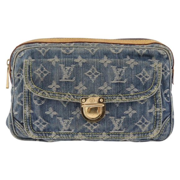 LOUIS VUITTON Monogram Denim Bum Bag Body Bag Blue M95347 LV Auth 204036A