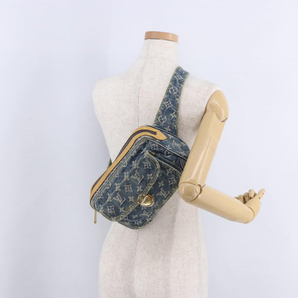 LOUIS VUITTON Monogram Denim Bum Bag Body Bag Blue M95347 LV Auth 204036A