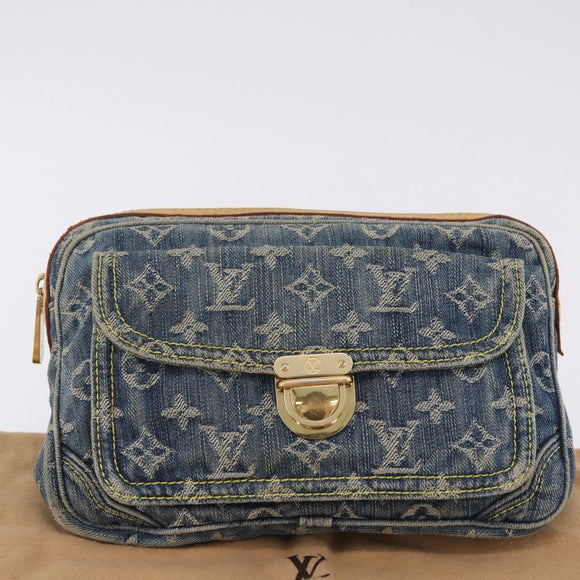 LOUIS VUITTON Monogram Denim Bum Bag Body Bag Blue M95347 LV Auth 204036A